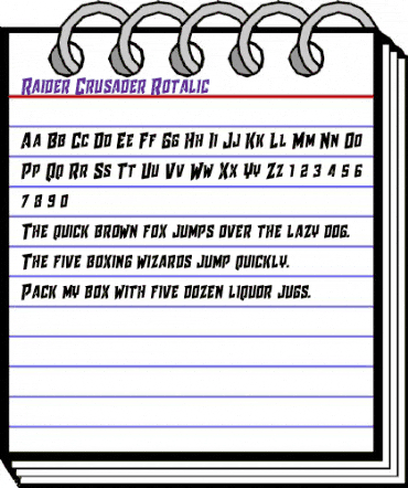 Raider Crusader Rotalic Regular animated font preview Raider Crusader Rotalic Regular animated font preview