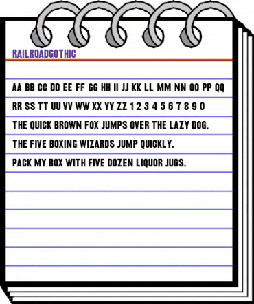 RailroadGothic Regular animated font preview
