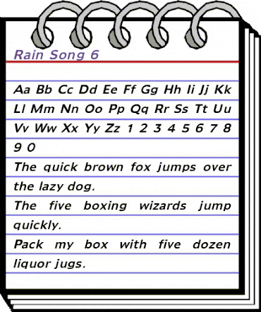 Rain Song 6 Italic animated font preview Rain Song 6 Italic animated font preview