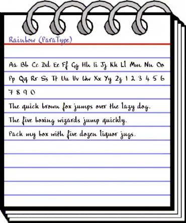 Rainbow (ParaType) Regular animated font preview Rainbow (ParaType) Regular animated font preview