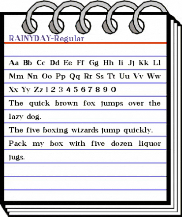 RAINY DAY Regular animated font preview