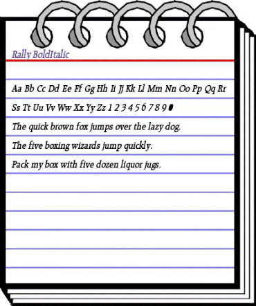 Rally BoldItalic animated font preview Rally BoldItalic animated font preview