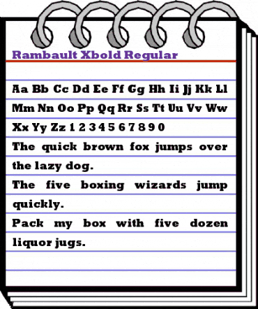Rambault-Xbold Regular animated font preview