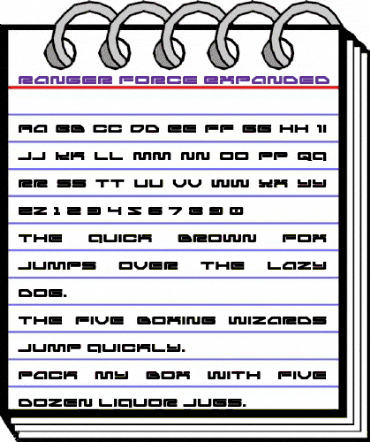 Ranger Force Expanded Regular animated font preview