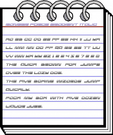 Ranger Force Gradient Italic Regular animated font preview