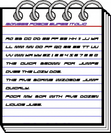 Ranger Force Super-Italic Regular animated font preview