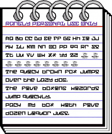 Rangly PERSONAL USE ONLY Regular animated font preview