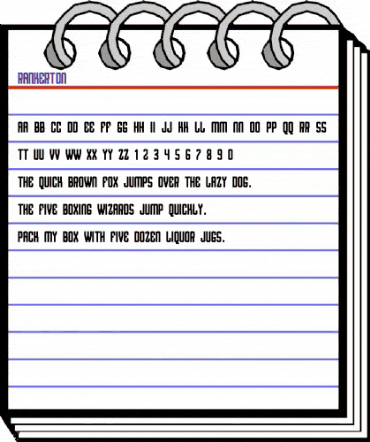 Rankerton Regular animated font preview