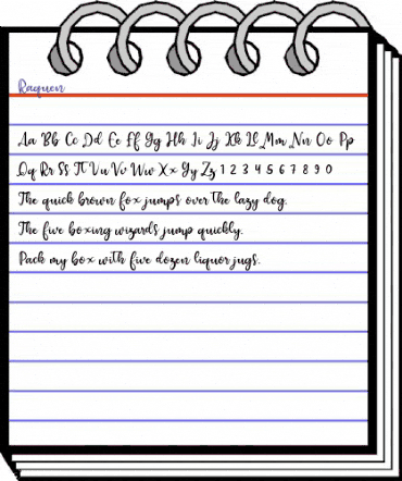Raquen Regular animated font preview Raquen Regular animated font preview