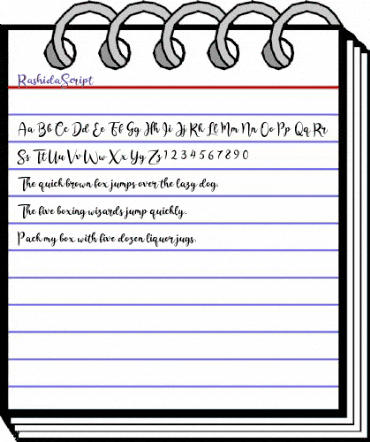 Rashida Script Reguler animated font preview