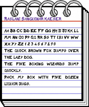 Raslani Sanguinar Kaeser Regular animated font preview Raslani Sanguinar Kaeser Regular animated font preview