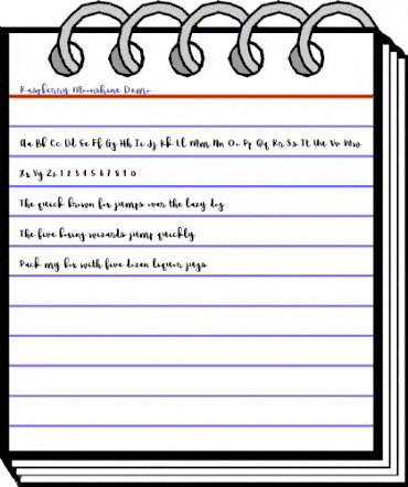 Raspberry Moonshine Regular animated font preview Raspberry Moonshine Regular animated font preview