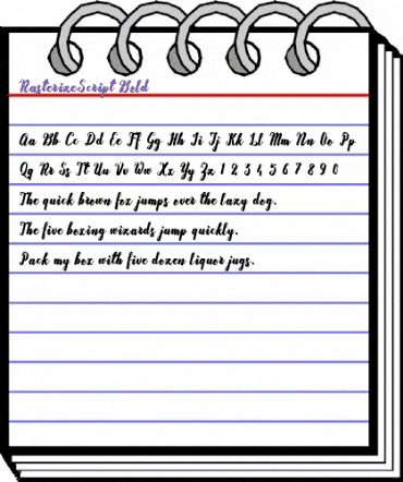 Rasterize Script Bold animated font preview