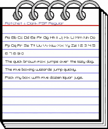 Ratchet & Clank PSP Regular animated font preview