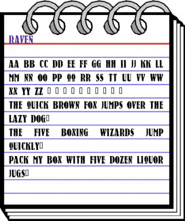 Raven Regular animated font preview
