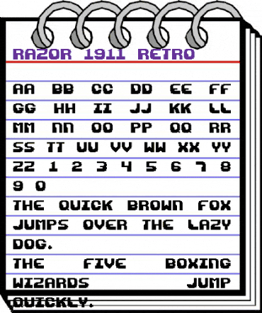 Razor 1911 Retro Regular animated font preview Razor 1911 Retro Regular animated font preview