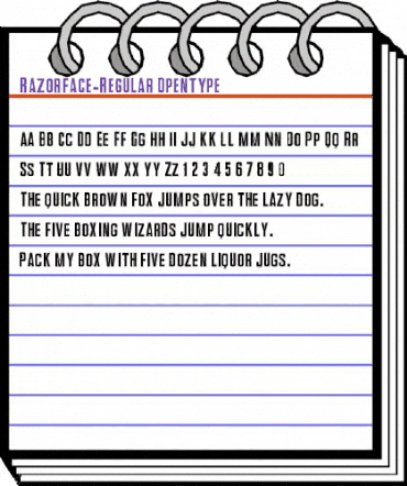 RazorFace Regular animated font preview
