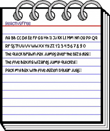 ReactivoFree Regular animated font preview