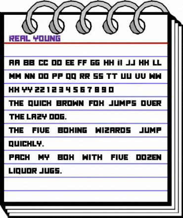 Real Young Regular animated font preview Real Young Regular animated font preview