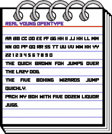 Real Young Regular animated font preview Real Young Regular animated font preview