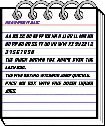 Reavers Italic animated font preview Reavers Italic animated font preview