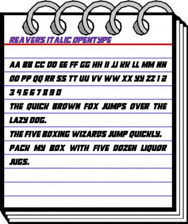 Reavers Italic animated font preview Reavers Italic animated font preview
