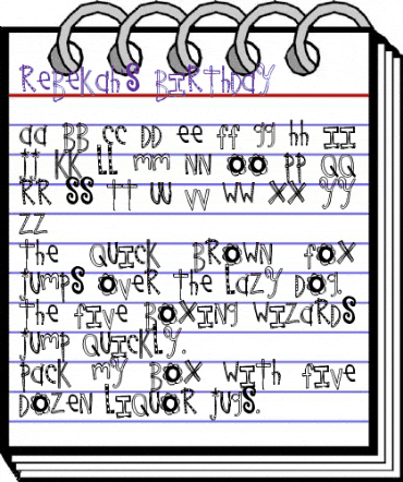 Rebekah's Birthday Regular animated font preview Rebekah's Birthday Regular animated font preview