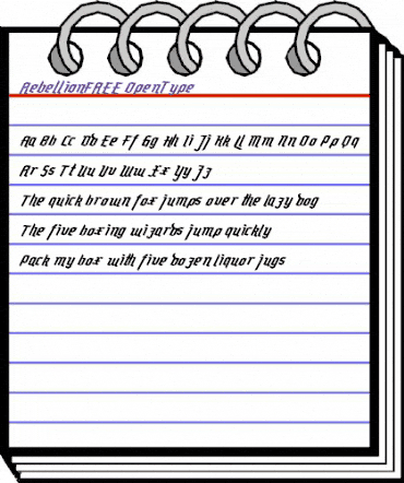 Rebellion FREE Regular animated font preview