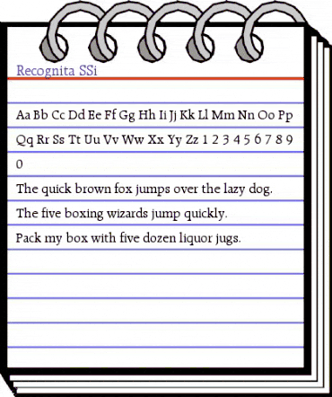 Recognita SSi Regular animated font preview