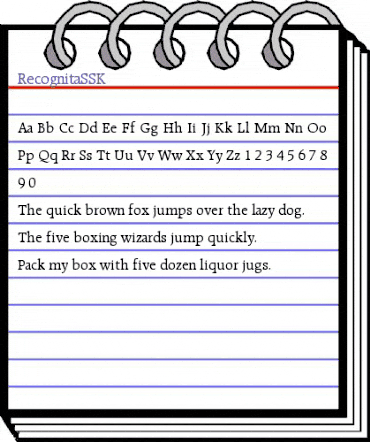 RecognitaSSK Regular animated font preview