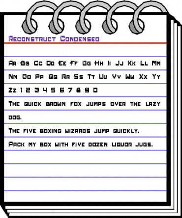 Reconstruct Condensed Regular animated font preview