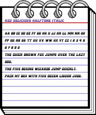 Red Delicious Halftone Italic Italic animated font preview Red Delicious Halftone Italic Italic animated font preview