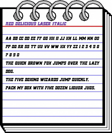 Red Delicious Laser Italic Italic animated font preview Red Delicious Laser Italic Italic animated font preview