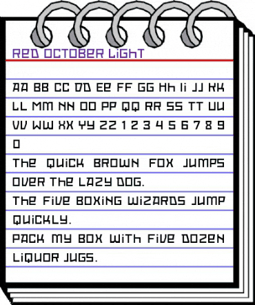 Red October Light Light animated font preview Red October Light Light animated font preview