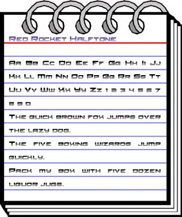 Red Rocket Halftone Regular animated font preview