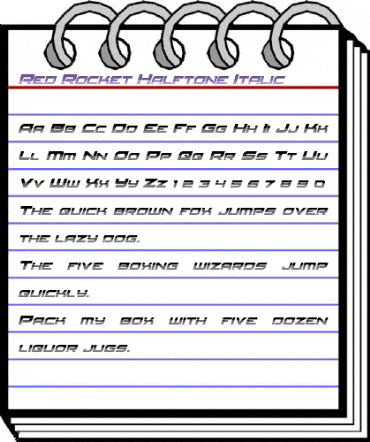 Red Rocket Halftone Italic Italic animated font preview