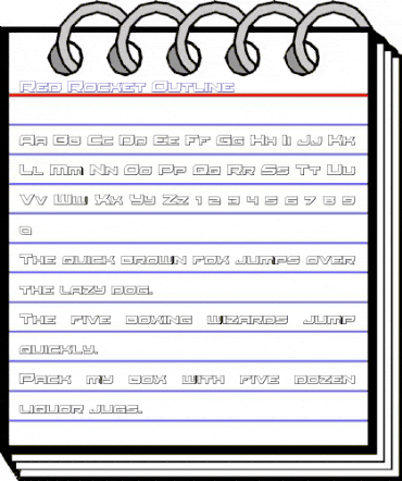 Red Rocket Outline Outline animated font preview