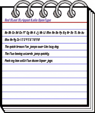 Red Steel Stripped Italic Regular animated font preview Red Steel Stripped Italic Regular animated font preview