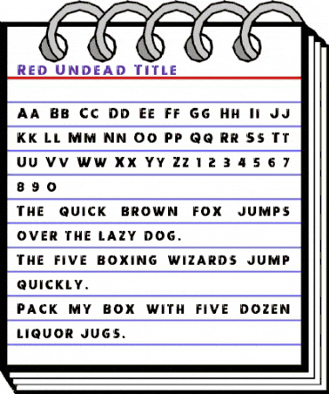 Red Undead Title Regular animated font preview Red Undead Title Regular animated font preview