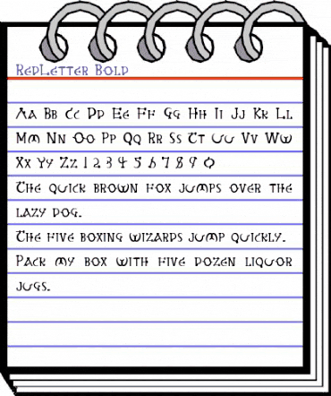 RedLetter bold Bold animated font preview