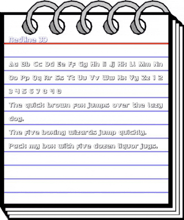 Redline 3D Regular animated font preview