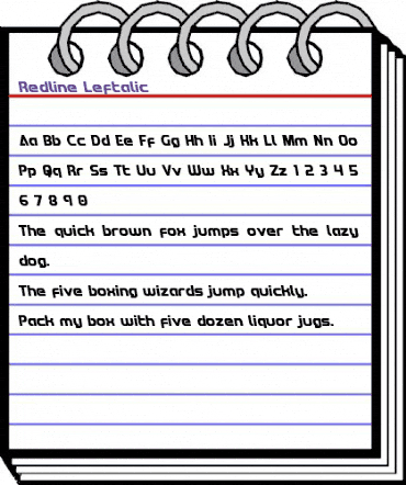 Redline Leftalic Italic animated font preview