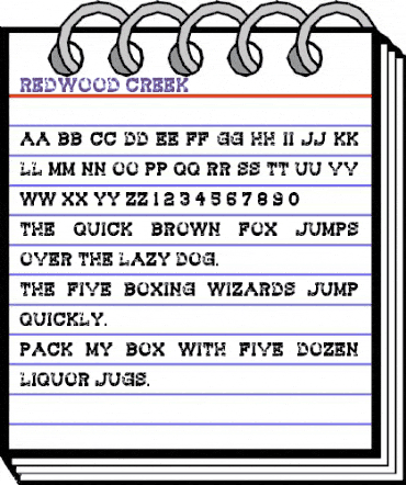 Redwood Creek Regular animated font preview