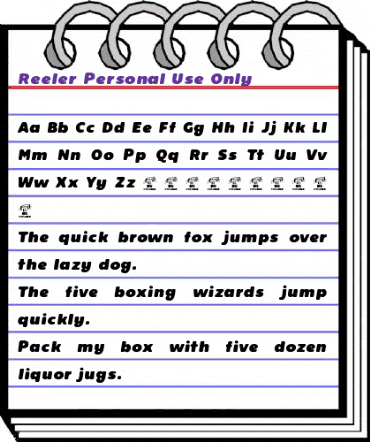 Reeler Personal Use Only Regular animated font preview