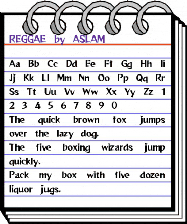 REGGAE by ASLAM Regular animated font preview REGGAE by ASLAM Regular animated font preview