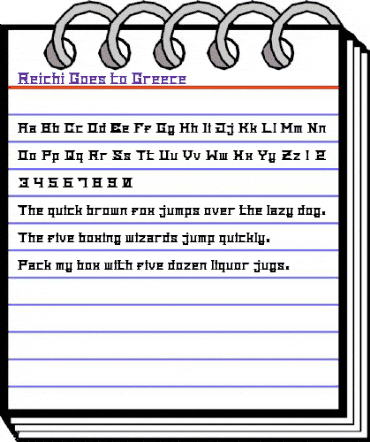 Reichi Goes to Greece Regular animated font preview