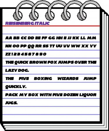 Reisenberg Italic animated font preview