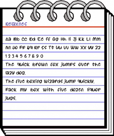 Relaxnes Regular animated font preview