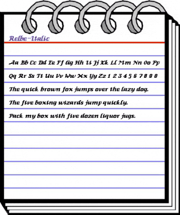 Relbe-Italic Regular animated font preview