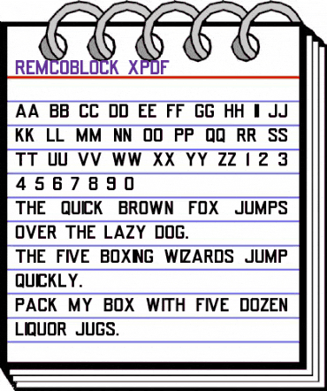 RemcoBlock XPDF Regular animated font preview